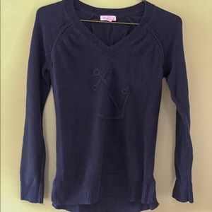 Lilly Pulitzer Navy Cotton Anchor Sweater Size S